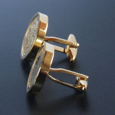 画像2: ダブルゴールド6ペンス硬貨カフスボタン