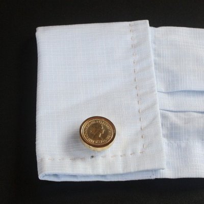 画像3: ダブルゴールド6ペンス硬貨カフスボタン