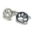 ラウンド猫の足跡カフスボタン 画像1