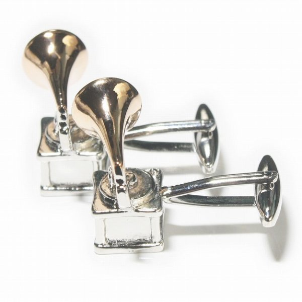 蓄音機カフスボタン 画像3