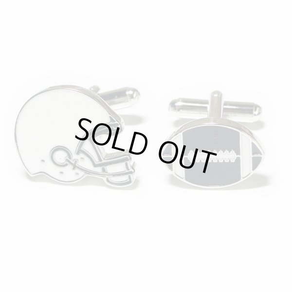 画像1: アメリカンフットボールヘルメット・ボールカフスボタン (1)