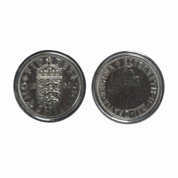 英国１シリング硬貨カフスボタン（カフリンクス） 画像2