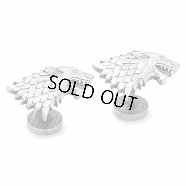 画像1: Game of Thrones ゲームオブスローンズ スターク ダイアウルフカフスボタン (1)