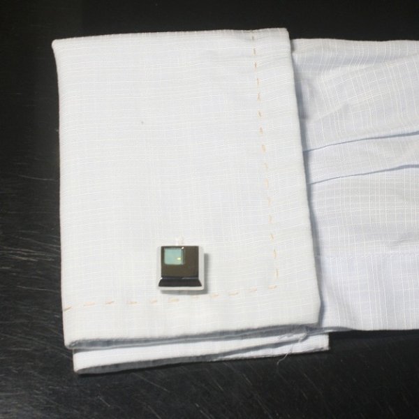 アメシストスワロフスキースクエアーカフスボタン 画像4