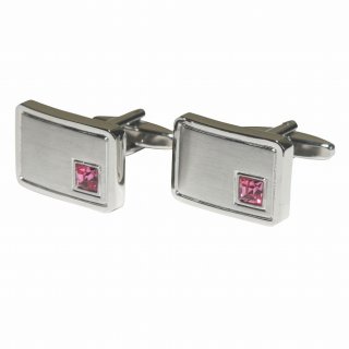 レッドグラデーション3クリスタルカフスボタン（カフリンクス）