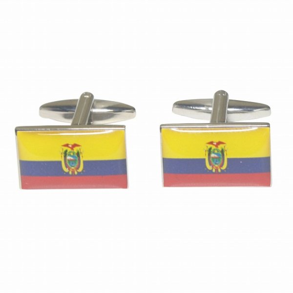 画像1: エクアドル国旗カフスボタン・カフリンクス (1)