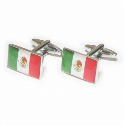 画像1: メキシコ国旗カフスボタン・カフリンクス