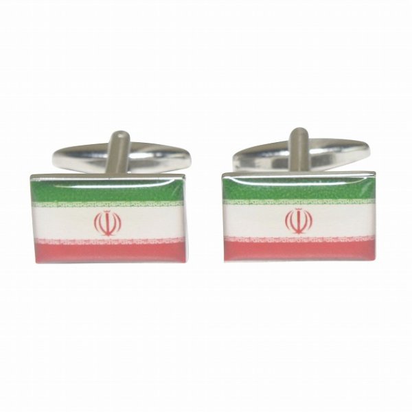 画像1: イラン国旗カフスボタン・カフリンクス (1)