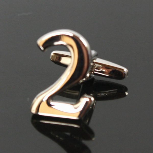 数字の2カフスボタン・カフリンクス（バラ売り） 画像2