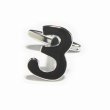 数字の3カフスボタン・カフリンクス（バラ売り） 画像1