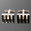 ホワイトキャッツアイストライプカフス（カフスボタン・カフリンクス） 画像2