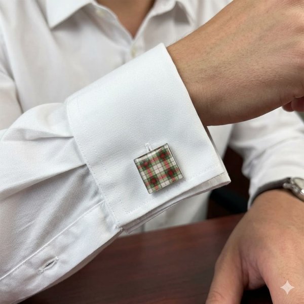 スコティッシュストゥワートタータンカフスボタン（カフリンクス） 画像6
