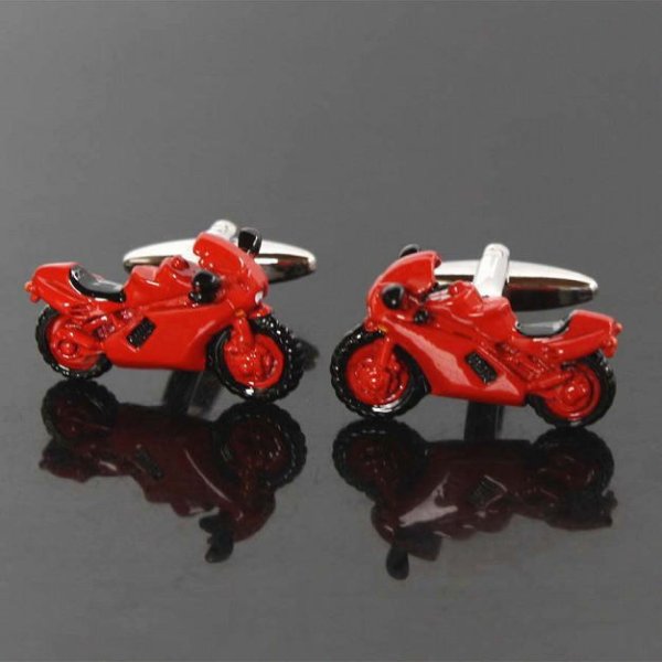 レッドモーターバイクカフスボタン（カフリンクス） 画像2