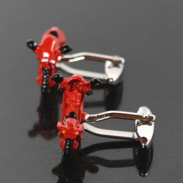 レッドモーターバイクカフスボタン（カフリンクス） 画像3