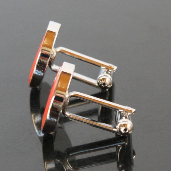 オレンジ顔文字カフスボタン（カフリンクス） 画像3