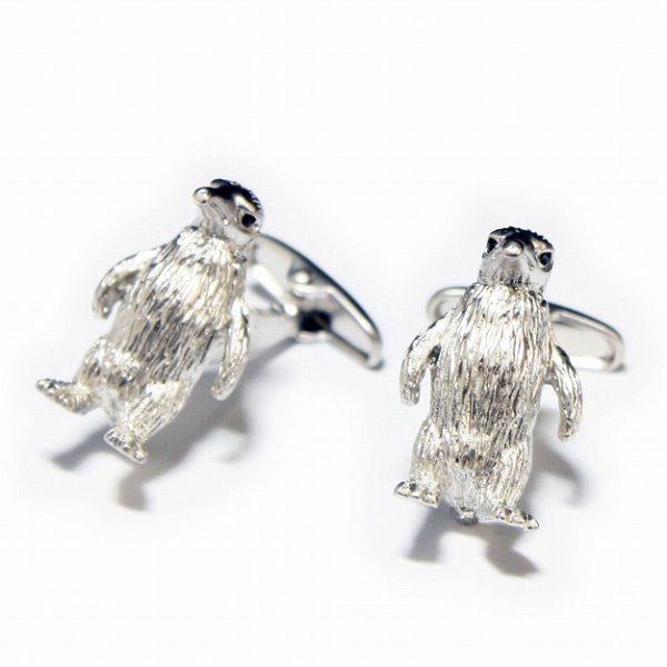 シルバーペンギンカフスボタン（カフリンクス） 画像1