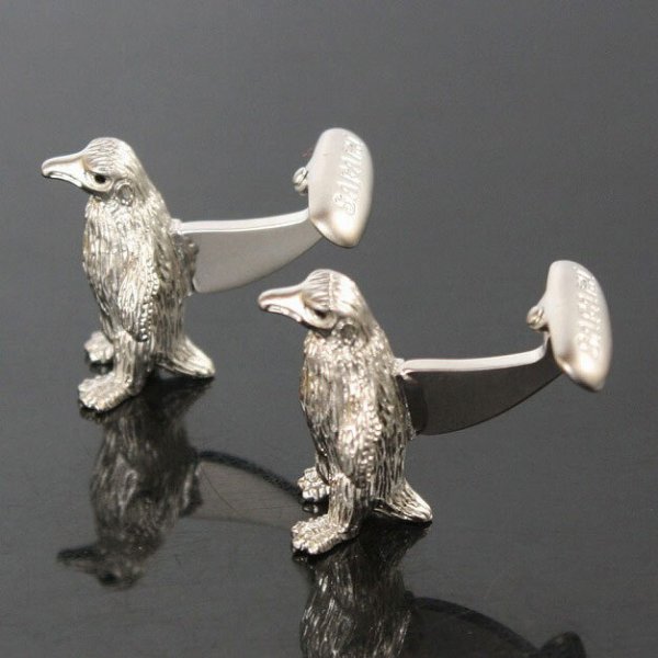 シルバーペンギンカフスボタン（カフリンクス） 画像3