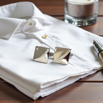 画像1: 11月の誕生石カラー　トパーズクリスタルガラスカフスボタン