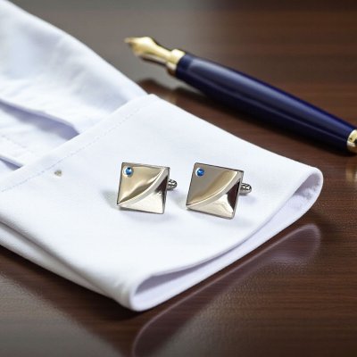 画像1: 12月の誕生石カラー　ブルージルコン.リスタルガラスカフスボタン