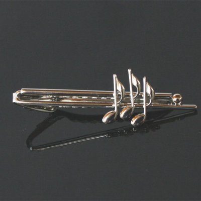 画像1: 音符モチーフ　カフス、タイピンセット