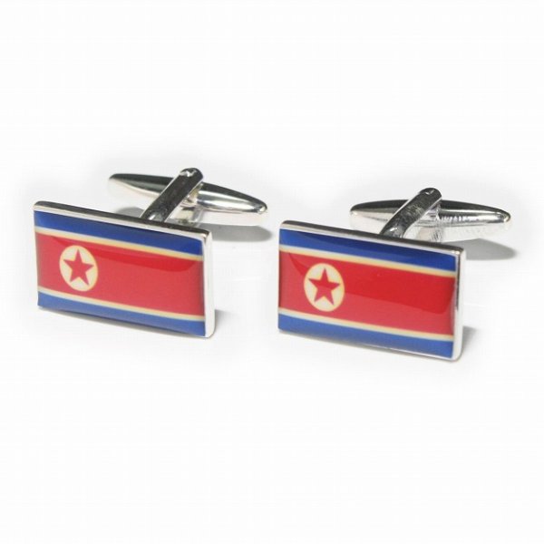 北朝鮮国旗カフスボタン（カフリンクス） 画像1
