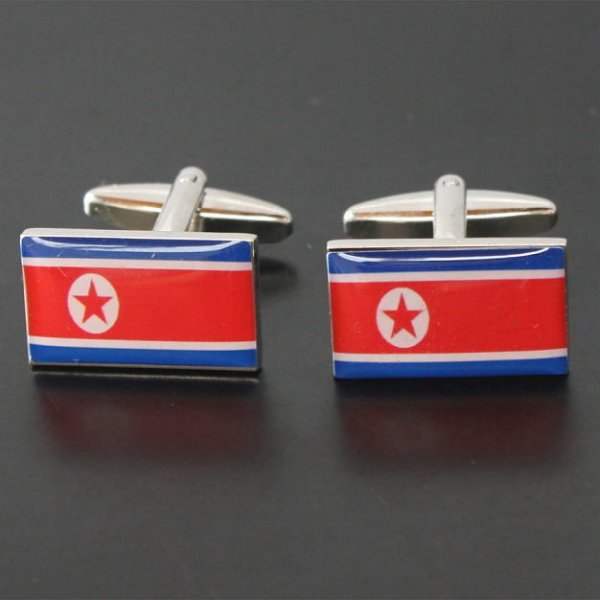 北朝鮮国旗カフスボタン（カフリンクス） 画像2