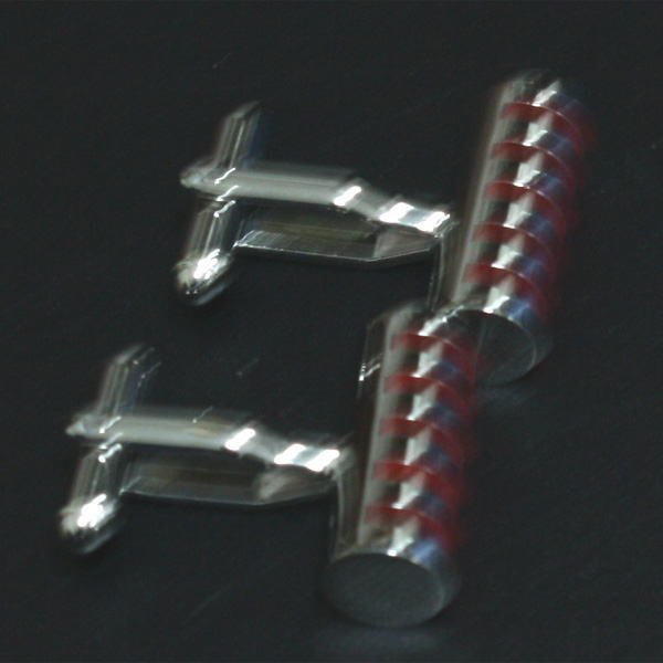 レッドシリンダーカフスボタン（カフリンクス） 画像3
