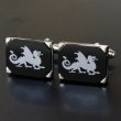 ブラックオニキス＆ドラゴンカフスボタン（カフリンクス） 画像1