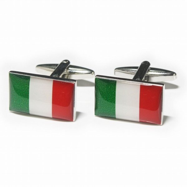 イタリア国旗カフスボタン（カフリンクス） 画像1