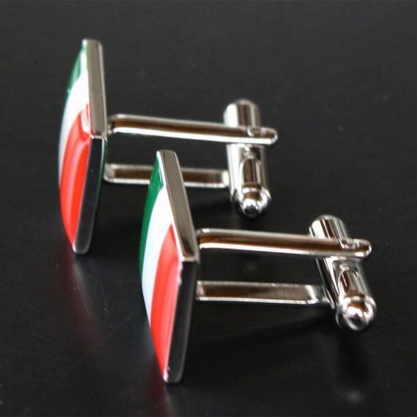 イタリア国旗カフスボタン（カフリンクス） 画像3