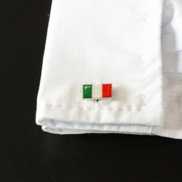 イタリア国旗カフスボタン（カフリンクス） 画像4