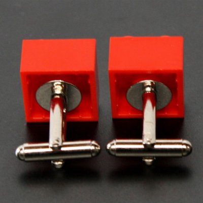 画像2: レッドLEGOブロックカフスボタン（カフリンクス）