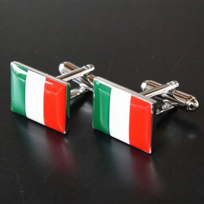 画像1: イタリア国旗カフスボタン（カフリンクス）