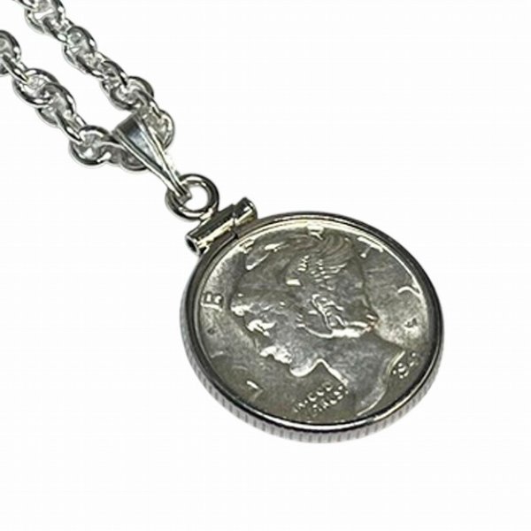 銀貨マーキュリーダイム・シルバーネックレス