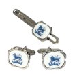 Swank & Royal Copenhagen スワンク & ロイヤルコペンハーゲン ホワイトブルーライオンカフスボタン・ネクタイピンセット 画像1