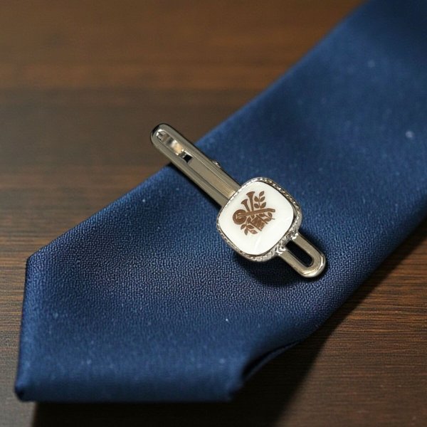 Swank & Royal Copenhagen スワンク & ロイヤルコペンハーゲン ホワイトブラウンネクタイピン 画像7