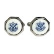 Swank & Royal Copenhagen スワンク & ロイヤルコペンハーゲン ホワイトブルーデザイン1カフスボタン 画像1
