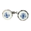 Swank & Royal Copenhagen スワンク & ロイヤルコペンハーゲン ホワイトブルーデザイン3カフスボタン 画像1