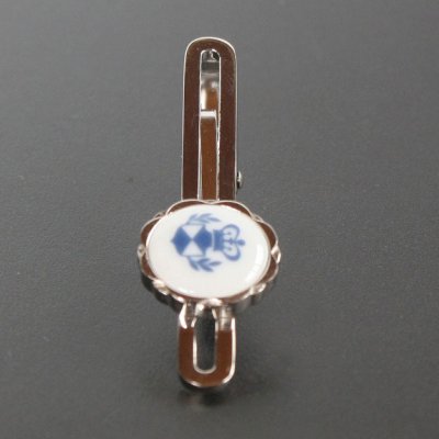 画像2: Swank & Royal Copenhagen スワンク & ロイヤルコペンハーゲン ホワイトブルーデザイン3ネクタイピン