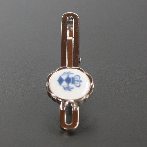 Swank & Royal Copenhagen スワンク & ロイヤルコペンハーゲン ホワイトブルーデザイン3ネクタイピン 画像4