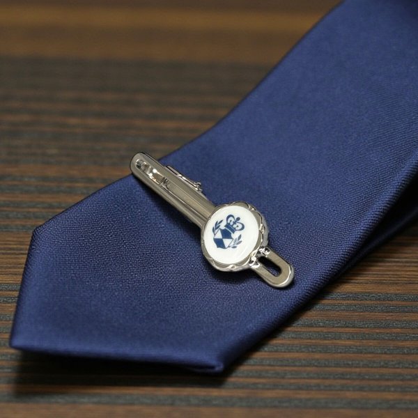 Swank & Royal Copenhagen スワンク & ロイヤルコペンハーゲン ホワイトブルーデザイン3ネクタイピン 画像7