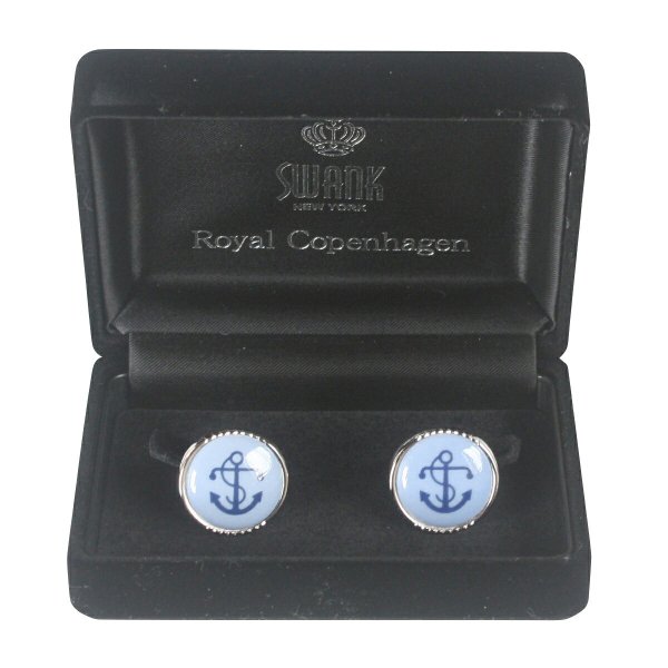 Swank & Royal Copenhagen スワンク & ロイヤルコペンハーゲン ブルー船カフスボタン 画像6