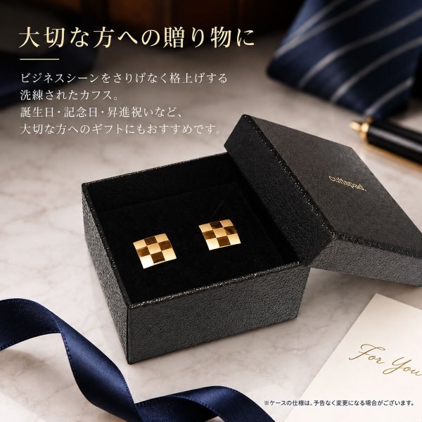 ゴールドツートンカフスボタン（カフリンクス） 画像6