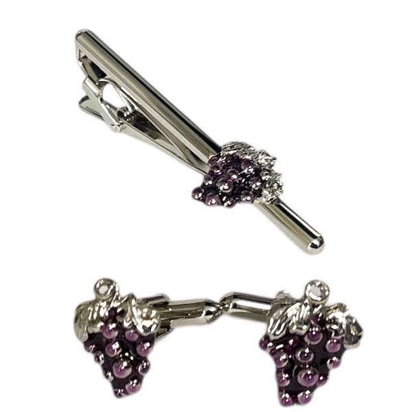 画像1: SWANK スワンク ぶどうモチーフカフスボタン・ネクタイピンセット (1)