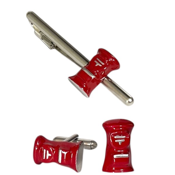 画像1: SWANK スワンク 郵便ポストカフスボタン・ネクタイピンセット (1)