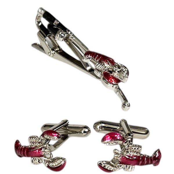 画像1: SWANK スワンク ロブスターカフスボタン・ネクタイピンセット (1)