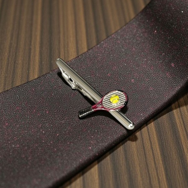 SWANK スワンク テニスラケットカフスボタン・ネクタイピンセット 画像2