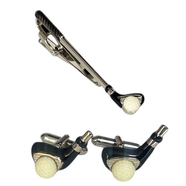 画像1: SWANK スワンク ゴルフドライバーカフスボタン・ネクタイピンセット (1)