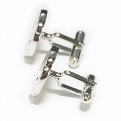 画像2: SWANK スワンク 刀の鍔レッドカフスボタン