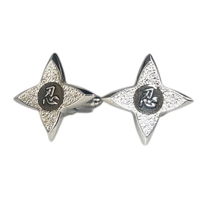 画像2: SWANK スワンク ブラックくない&手裏剣カフスボタン・ネクタイピンセット